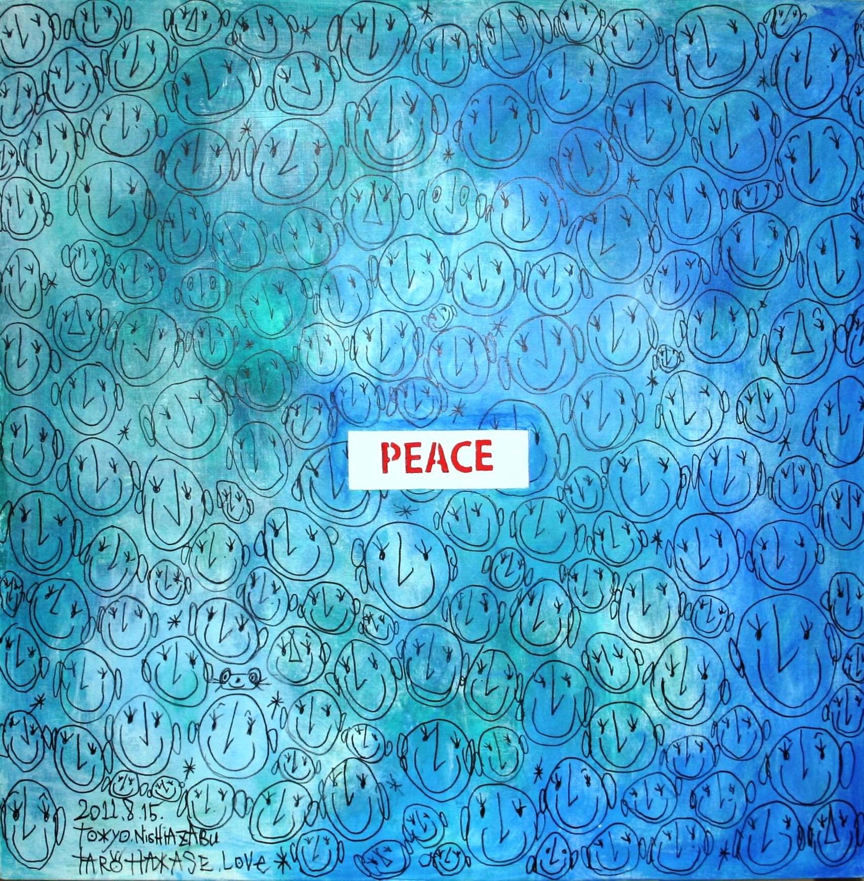 《Peace》2011年 / リキテックス、キャンバス / 100×100cm