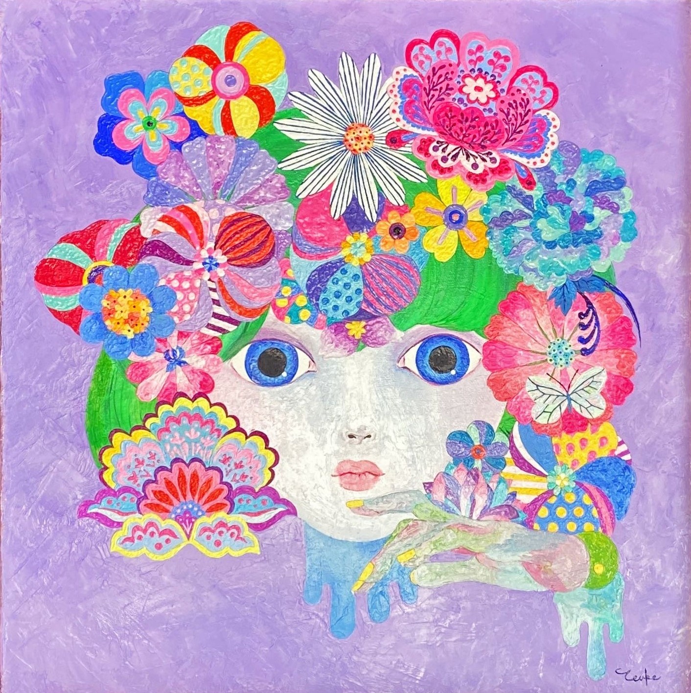 《カタルシスの天使＿22-28》油彩、キャンバス / 40×40cm