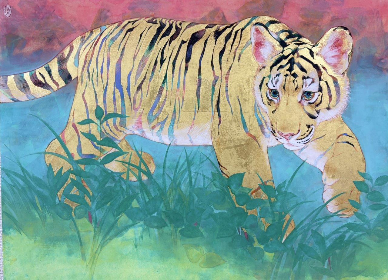 《散歩道》紙本彩色 / P8号