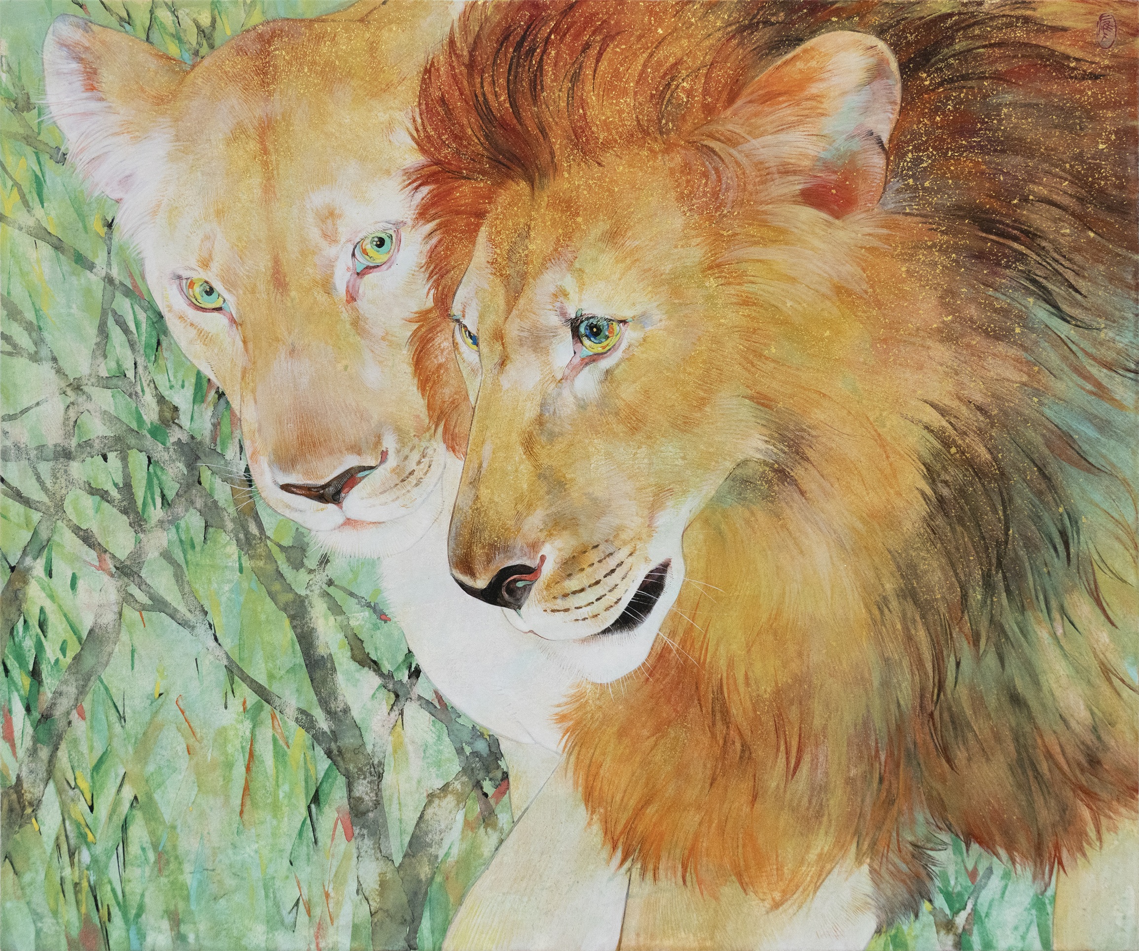 《風吹く》紙本彩色 / F8号