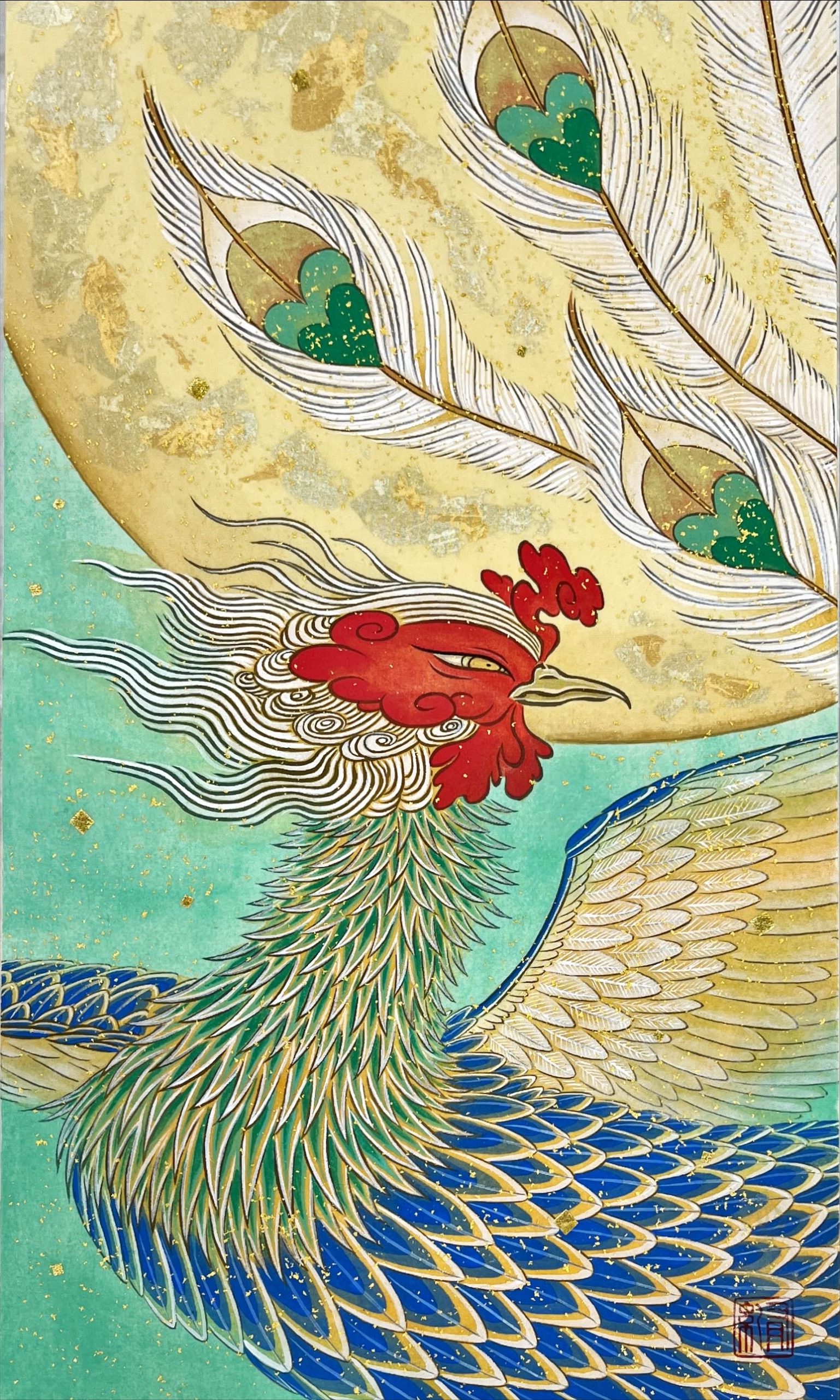 《陽光》絹本彩色 / 45×27cm