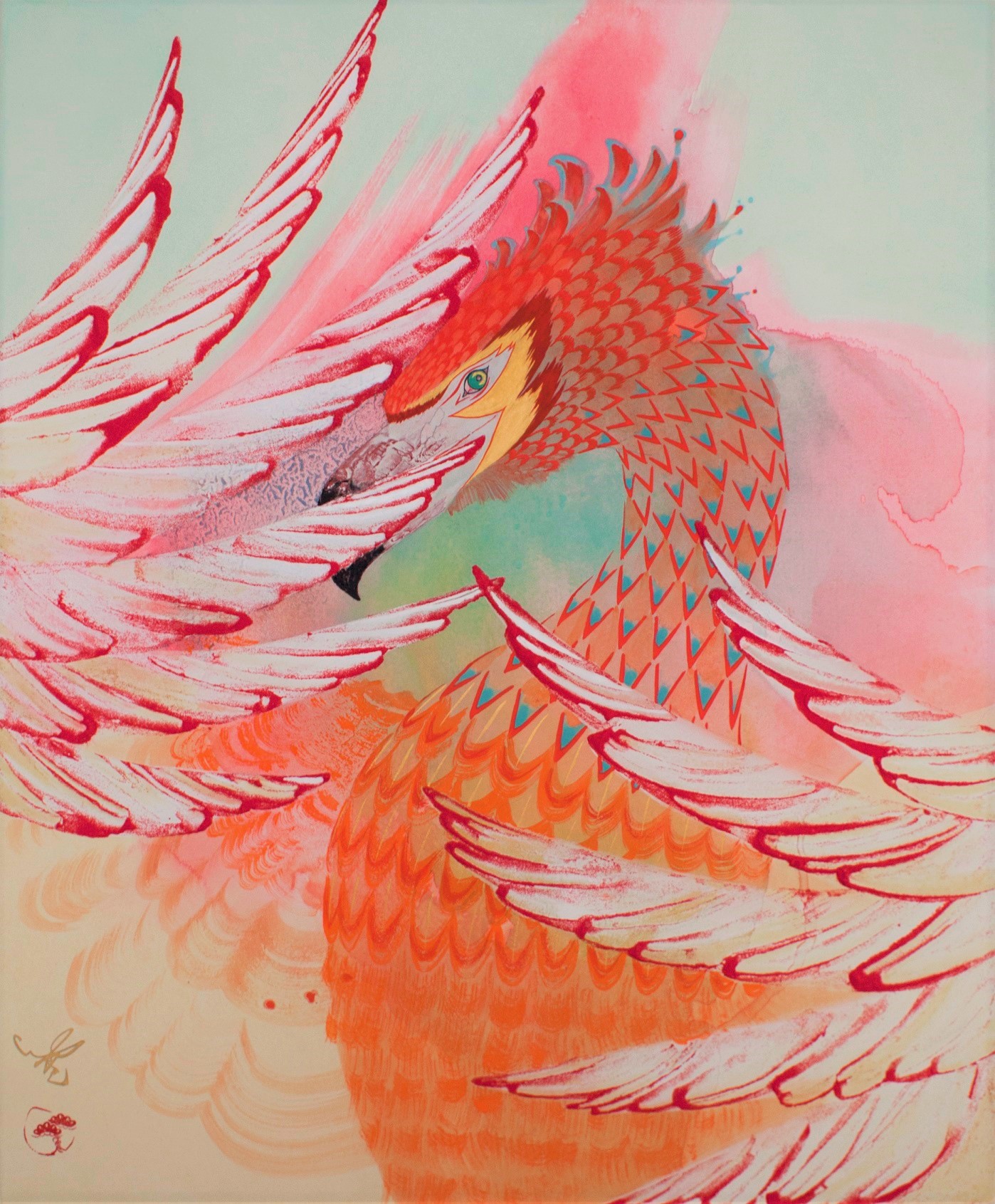 《凰の舞》紙本彩色 / 60×50cm（F12）