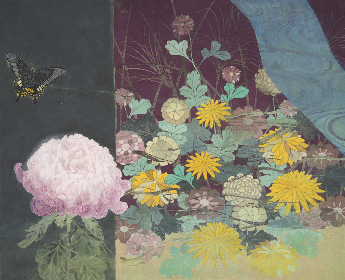 《夜長》紙本彩色 / 61×73cm