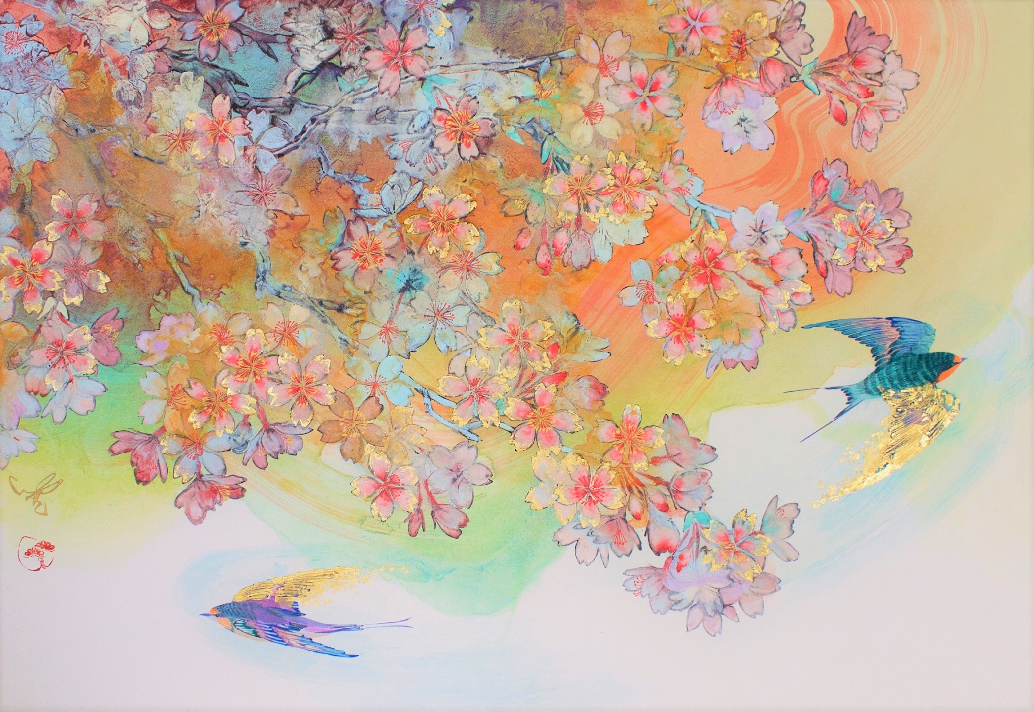 《春よ来い》紙本彩色 / 50×72cm（M20）