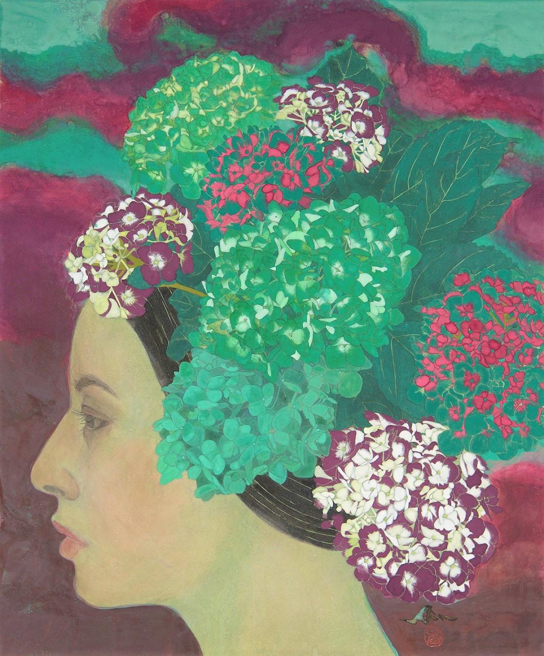 《暮想》紙本彩色 / 45.5×40cm