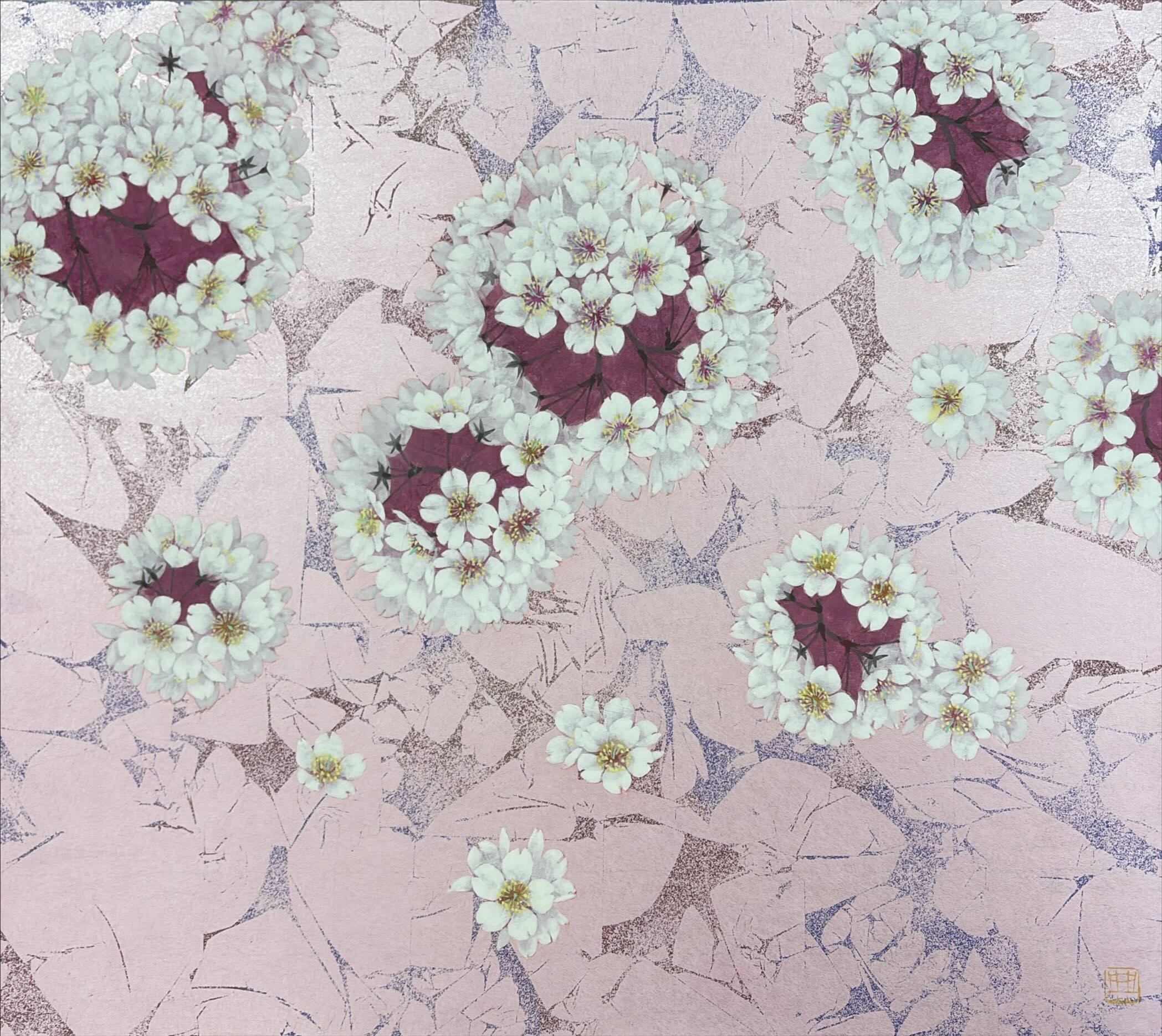 《花笑う》紙本彩色 / F10