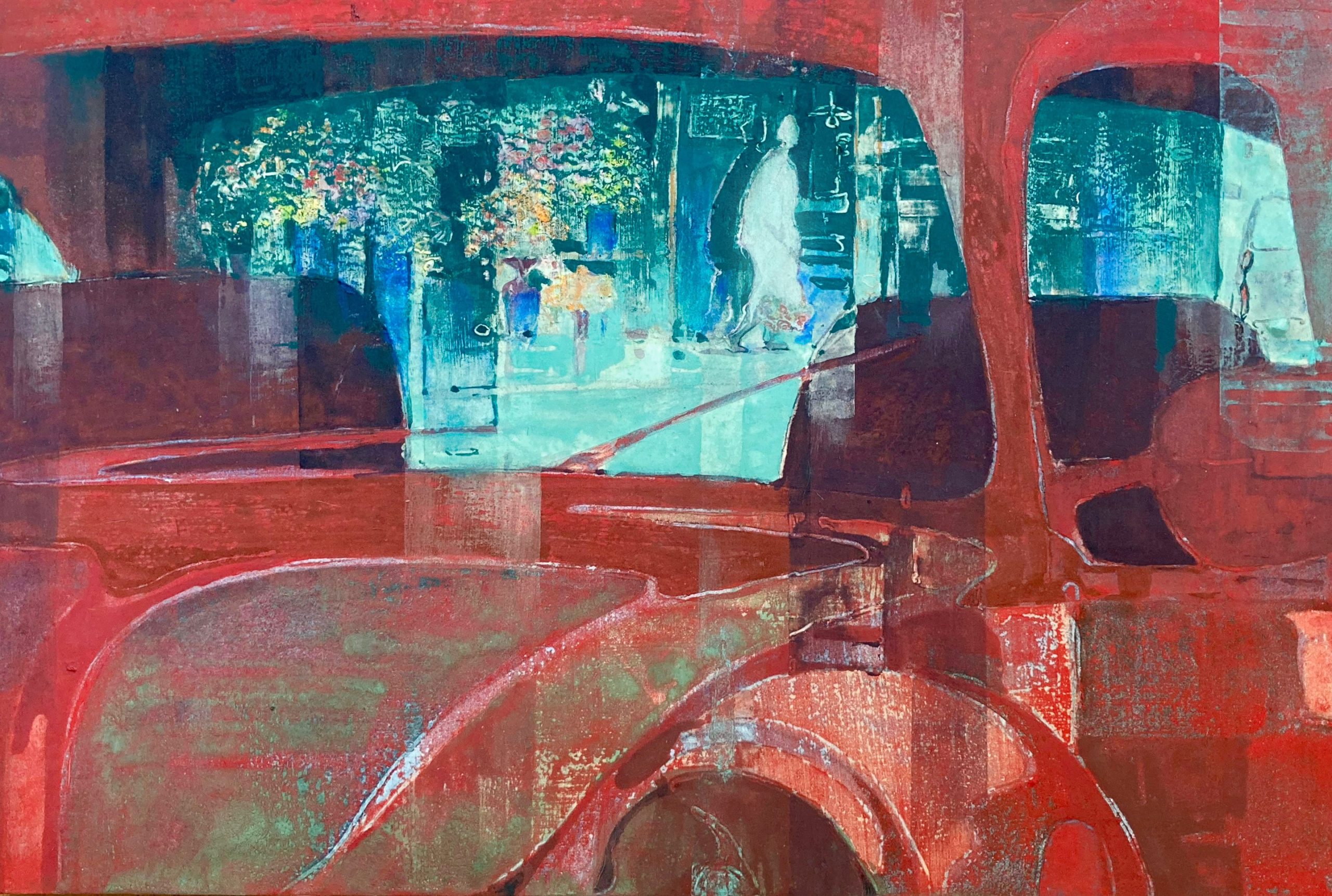 「Red Light」　紙本彩色　24×33cm